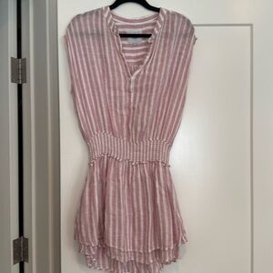 Women’s rails pink and cream striped mini dress Medium